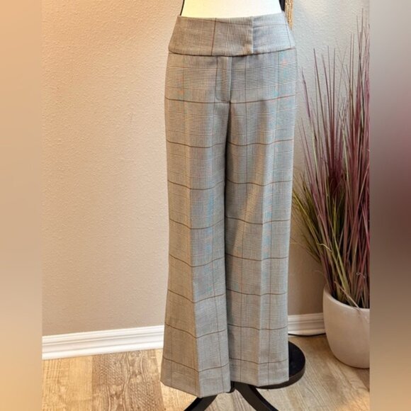 J. McLaughlin Multicolor Wool Lined Plaid Trouser Pants Size 8 - Picture 1 of 8